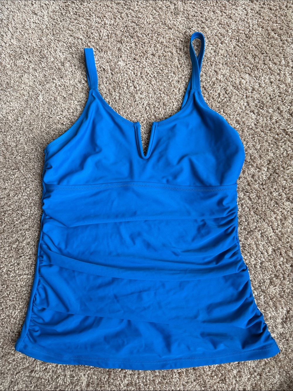 Women’s Electric Blue V-Notch Camisole Swim Top